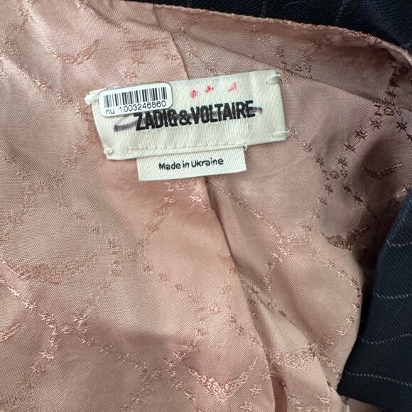 ZADIG & VOLTAIRE Beaded Snake Pinstripes Jacket - Picture 12 of 13